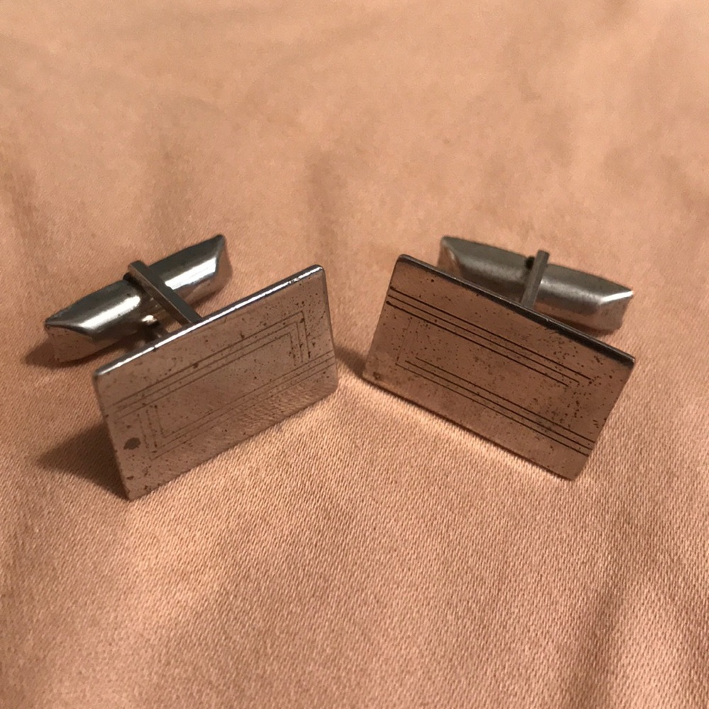 Men’s sterling silver dress cufflinks square